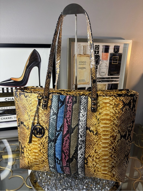 Badgley Mischka Handbags - Badgley Mischka snakeskin Studio large tote NWT